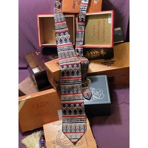 Daniel De Fasson Mens Italian Silk Tie Handmade Italianate Rococo Style